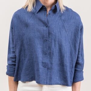 Women's Blue Button Down Shirt